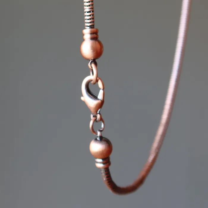 Satin Crystals Necklaces Brass Chain Necklace Antiqued Copper Thick Snake