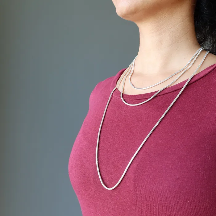 Satin Crystals Necklaces Brass Chain Necklace Antiqued Copper Thick Snake