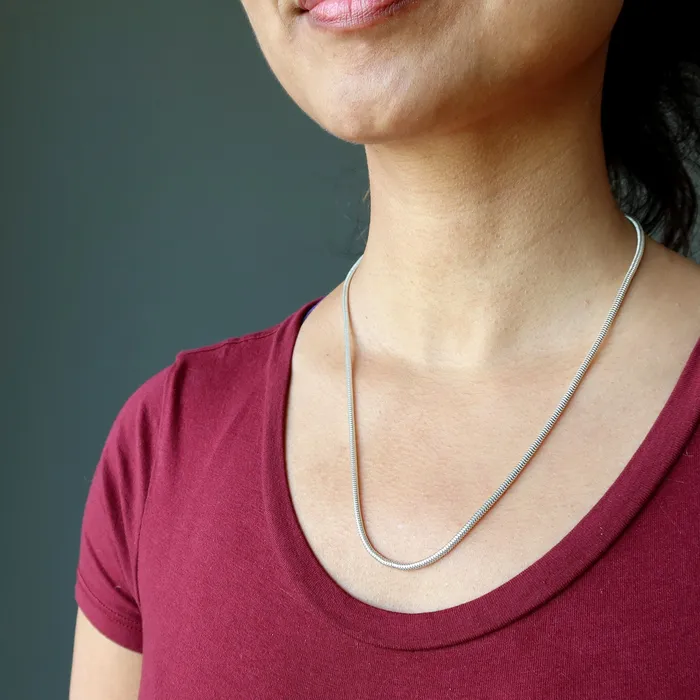 Satin Crystals Necklaces Brass Chain Necklace Antiqued Copper Thick Snake