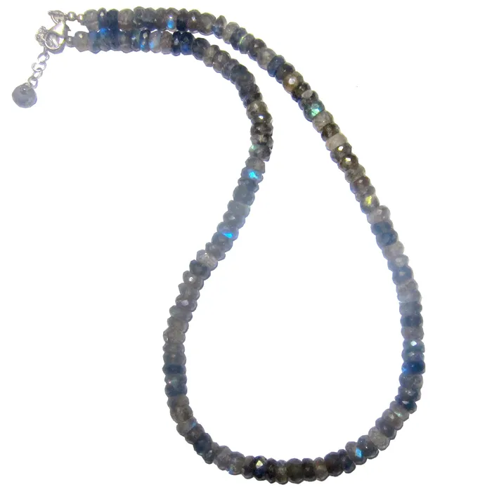 Satin Crystals Necklaces Labradorite Necklace Rainbow Faceted Gemstones