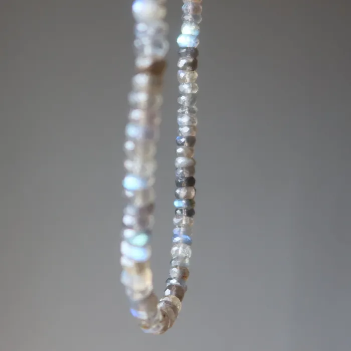 Satin Crystals Necklaces Labradorite Necklace Rainbow Faceted Gemstones
