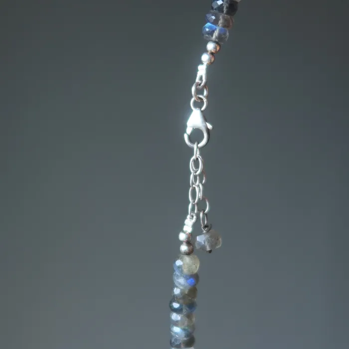 Satin Crystals Necklaces Labradorite Necklace Rainbow Faceted Gemstones