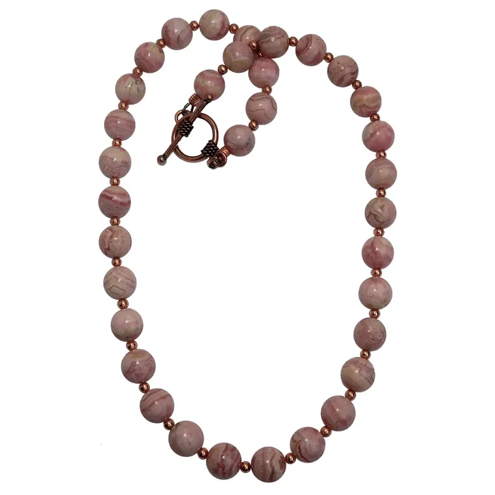 Satin Crystals Necklaces Rhodochrosite Necklace Soulmate Crystal Copper