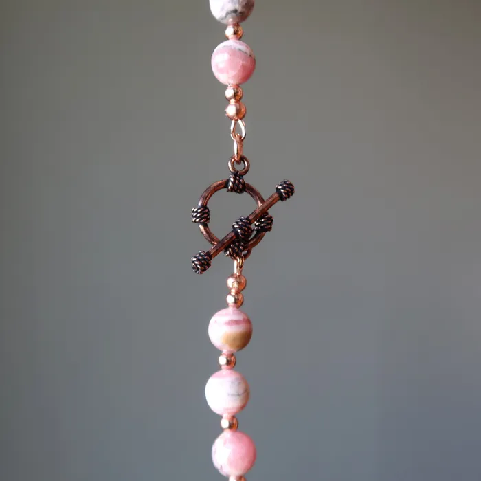 Satin Crystals Necklaces Rhodochrosite Necklace Soulmate Crystal Copper