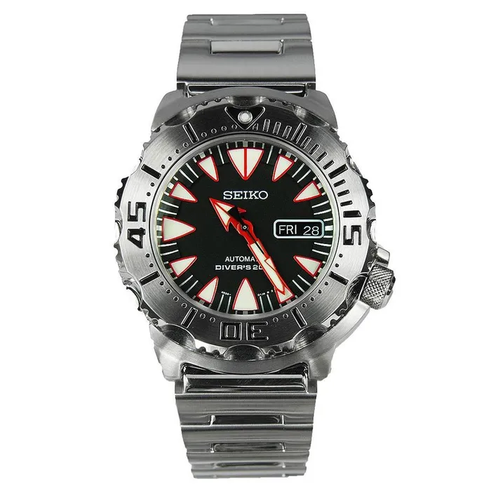 Seiko Bracelets Seiko SRP313K2 Mens Monster Black Dial Stainless Steel Bracelet Automatic Dive Watch Seiko Bracelets Seiko SRP313K2 Mens Monster Black Dial Stainless Steel Bracelet Automatic Dive Watch