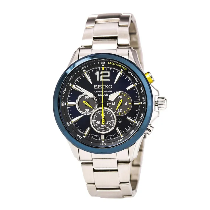 Seiko Bracelets Seiko SSC505 Mens Core Solar Blue Dial Interchangeable Steel Bracelet Chronograph Watch Seiko Bracelets Seiko SSC505 Mens Core Solar Blue Dial Interchangeable Steel Bracelet Chronograph Watch
