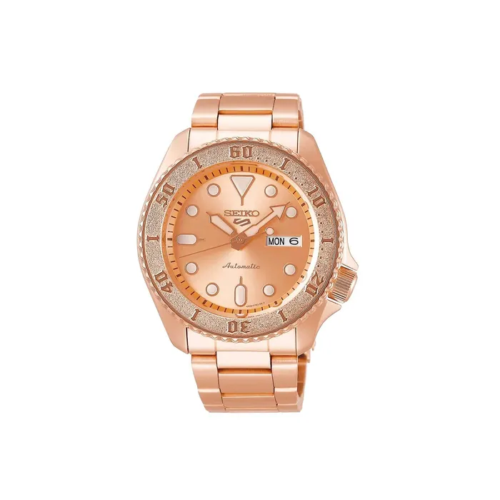 Seiko Mens Watch 5 Sports SKX Street Style Automatic Rose Gold Bracelet SRPE72K1 SEIKO Bracelets Seiko Mens Watch 5 Sports SKX Street Style Automatic Rose Gold Bracelet SRPE72K1 SEIKO Bracelets