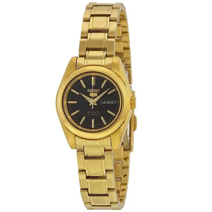 Seiko Womens Watch Series 5 Automatic Black Dial YG Steel Bracelet SYMK22K1 SEIKO Bracelets Seiko Womens Watch Series 5 Automatic Black Dial YG Steel Bracelet SYMK22K1 SEIKO Bracelets