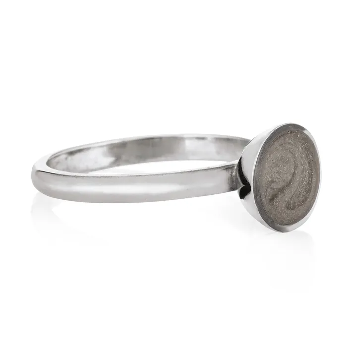 Signature Lotus Stackable Band Cremation Ring in 14K White Gold closebymejewelry Rings