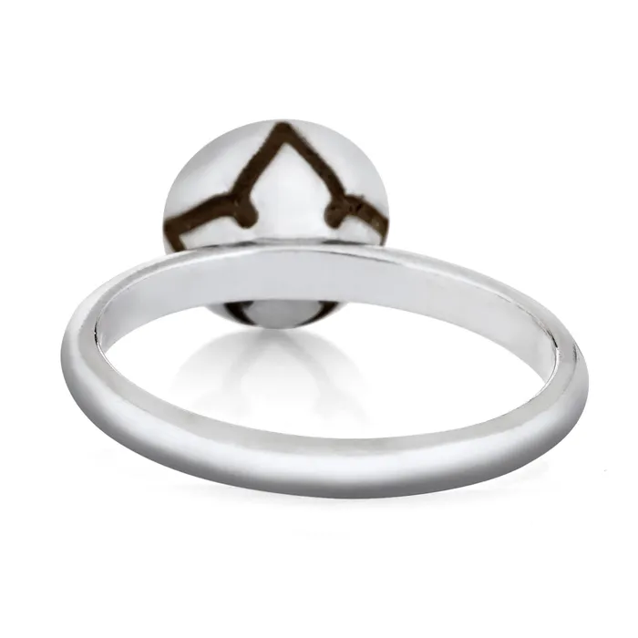 Signature Lotus Stackable Band Cremation Ring in 14K White Gold closebymejewelry Rings