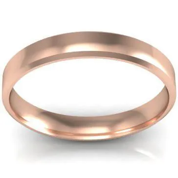 Simple Gold Beveled Ring 3mm deBebians Rings