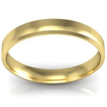 Simple Gold Beveled Ring 3mm deBebians Rings