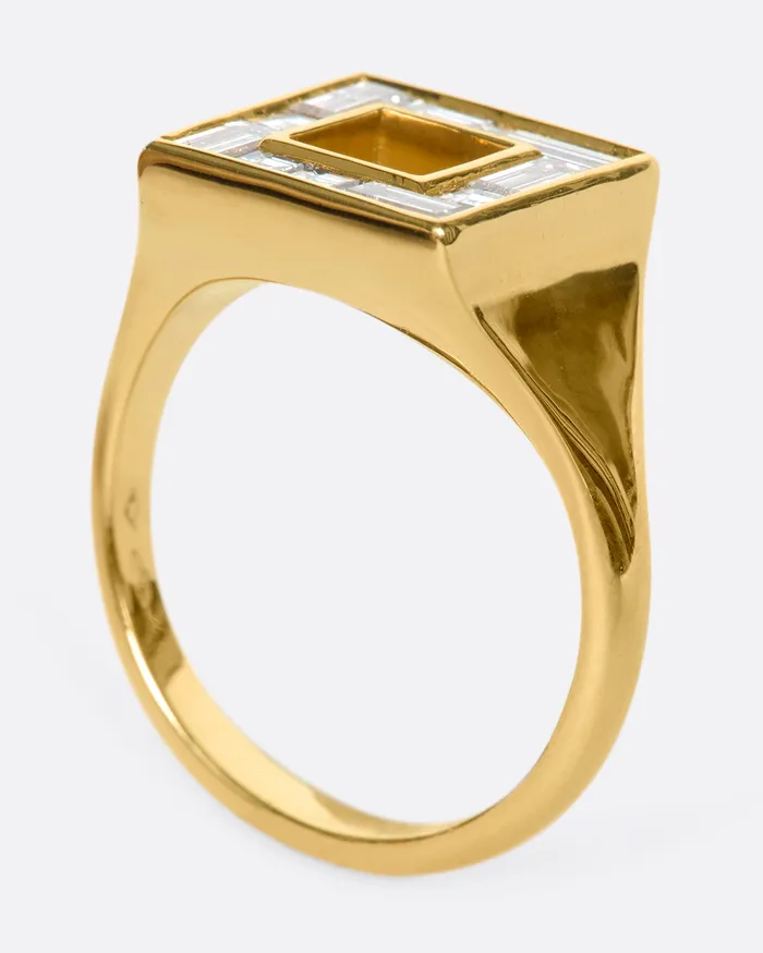 Square Diamond Signet Ring ARTEMER Rings