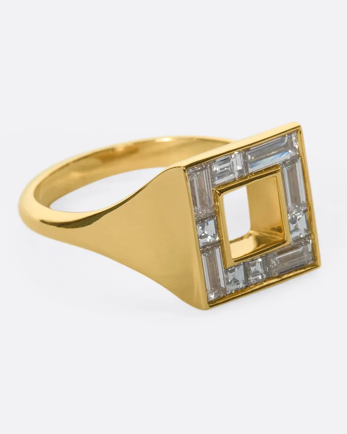 Square Diamond Signet Ring ARTEMER Rings