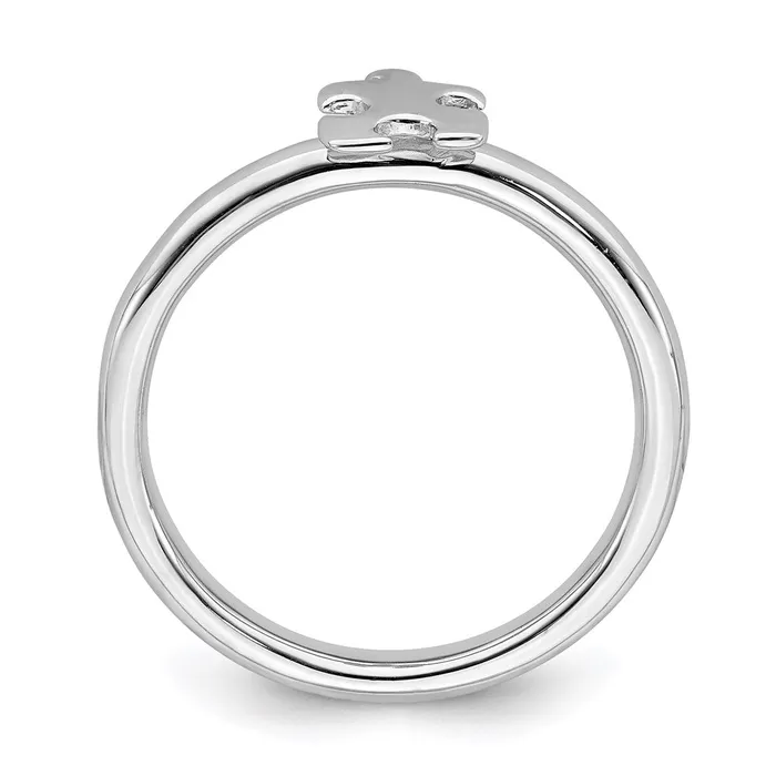 Stackable Expressions Rings Sterling Silver Stackable Exp Rhodiumplated Awareness Puzzle Piece Ring QSK873 Stackable Expressions Rings Sterling Silver Stackable Exp Rhodiumplated Awareness Puzzle Piece Ring QSK873