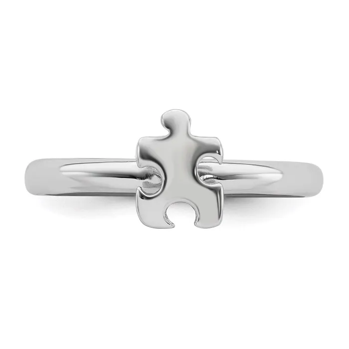 Stackable Expressions Rings Sterling Silver Stackable Exp Rhodiumplated Awareness Puzzle Piece Ring QSK873 Stackable Expressions Rings Sterling Silver Stackable Exp Rhodiumplated Awareness Puzzle Piece Ring QSK873