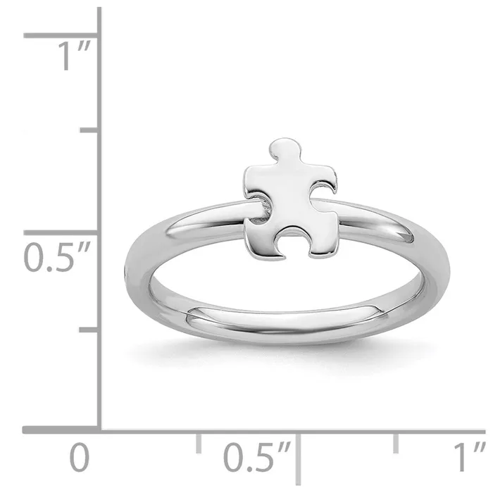 Stackable Expressions Rings Sterling Silver Stackable Exp Rhodiumplated Awareness Puzzle Piece Ring QSK873 Stackable Expressions Rings Sterling Silver Stackable Exp Rhodiumplated Awareness Puzzle Piece Ring QSK873