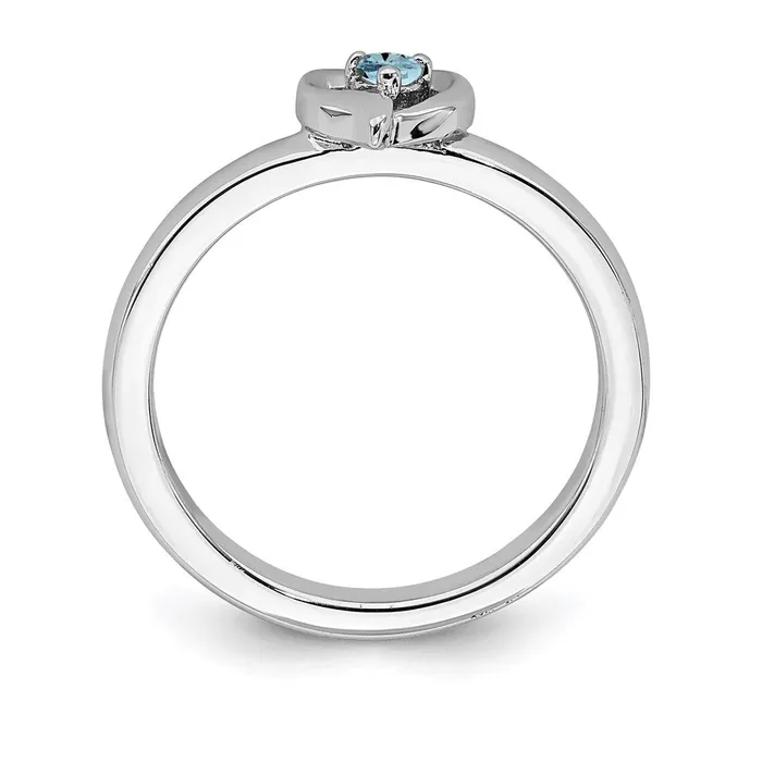Stackable Expressions Rings Sterling Silver Stackable Expressions Aquamarine Heart Ring QSK1524 Stackable Expressions Rings Sterling Silver Stackable Expressions Aquamarine Heart Ring QSK1524