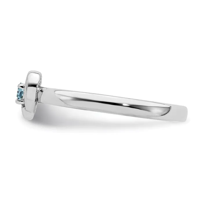 Stackable Expressions Rings Sterling Silver Stackable Expressions Aquamarine Heart Ring QSK1524 Stackable Expressions Rings Sterling Silver Stackable Expressions Aquamarine Heart Ring QSK1524