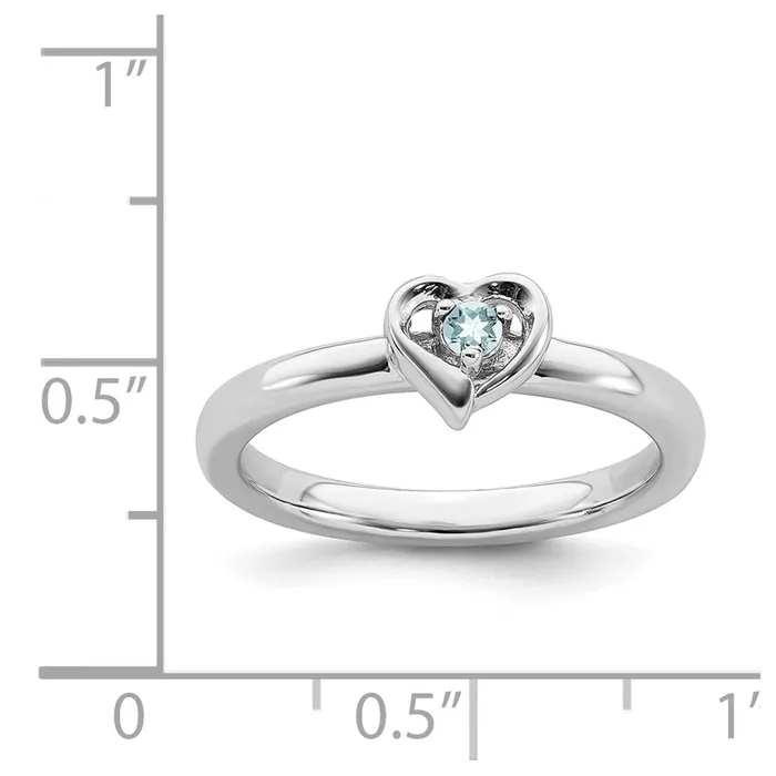 Stackable Expressions Rings Sterling Silver Stackable Expressions Aquamarine Heart Ring QSK1524 Stackable Expressions Rings Sterling Silver Stackable Expressions Aquamarine Heart Ring QSK1524