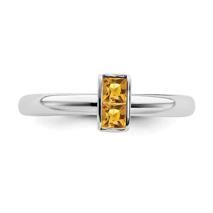 Stackable Expressions Rings Sterling Silver Stackable Expressions Citrine Ring QSK2122 Stackable Expressions Rings Sterling Silver Stackable Expressions Citrine Ring QSK2122