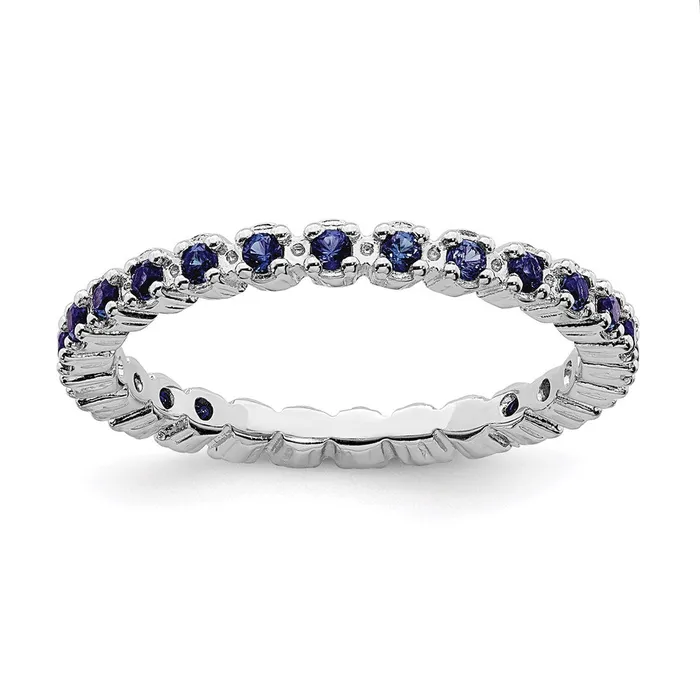 Stackable Expressions Rings Sterling Silver Stackable Expressions Created Sapphire Ring QSK358 Stackable Expressions Rings Sterling Silver Stackable Expressions Created Sapphire Ring QSK358