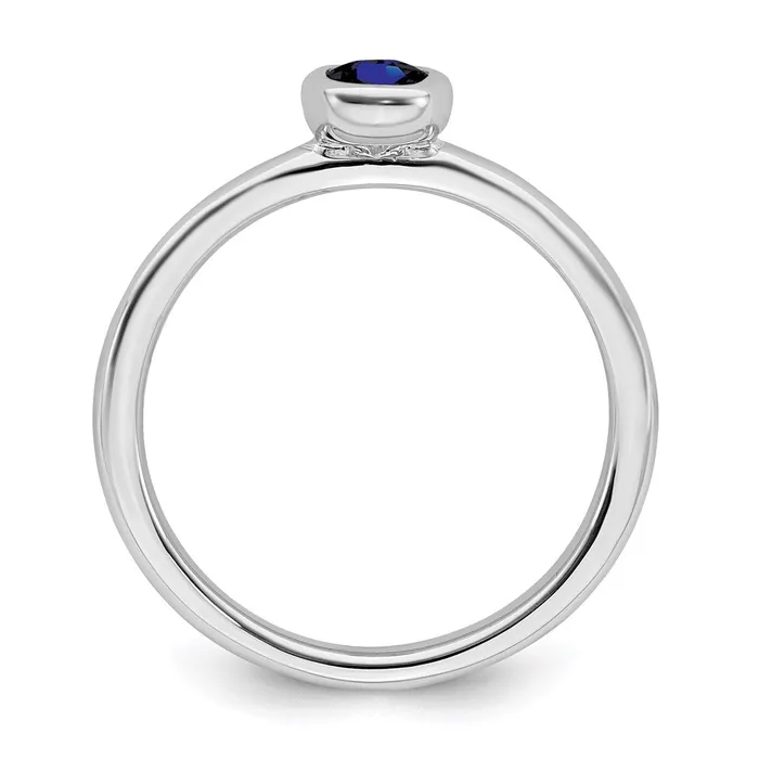 Stackable Expressions Rings Sterling Silver Stackable Expressions Oval Created Sapphire Ring QSK442 Stackable Expressions Rings Sterling Silver Stackable Expressions Oval Created Sapphire Ring QSK442