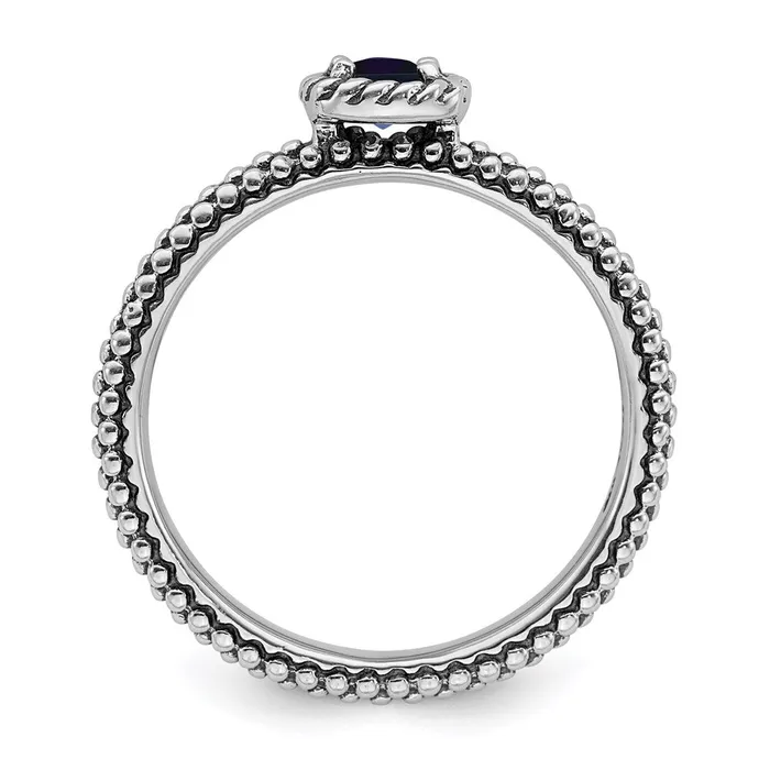 Stackable Expressions Rings Sterling Silver Stackable Expressions Polished CrSapphire Ring QSK627 Stackable Expressions Rings Sterling Silver Stackable Expressions Polished CrSapphire Ring QSK627