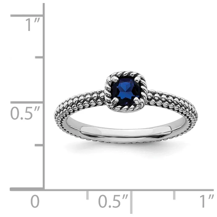 Stackable Expressions Rings Sterling Silver Stackable Expressions Polished CrSapphire Ring QSK627 Stackable Expressions Rings Sterling Silver Stackable Expressions Polished CrSapphire Ring QSK627