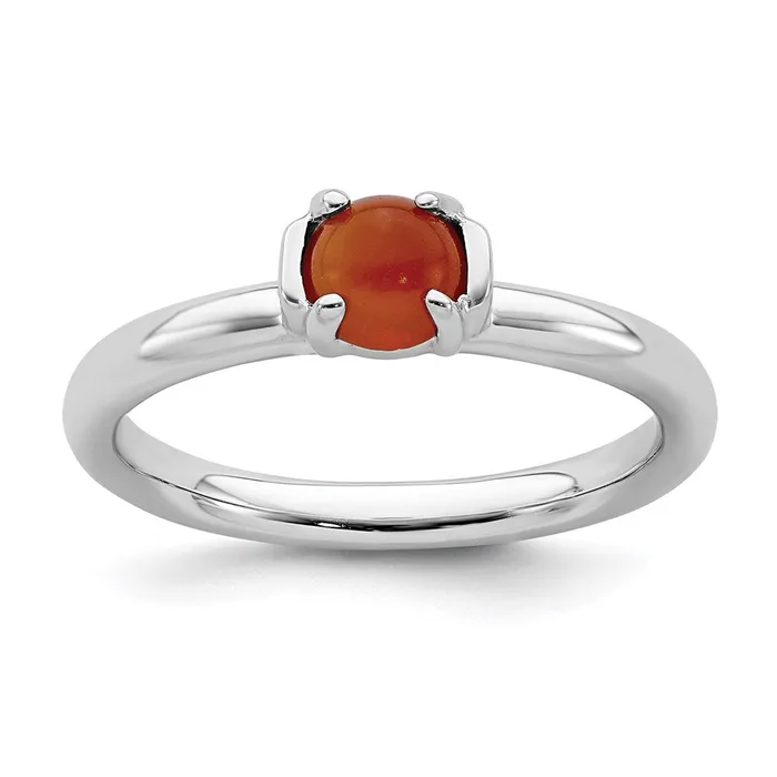 Stackable Expressions Rings Sterling Silver Stackable Expressions Polished Red Agate Ring QSK614