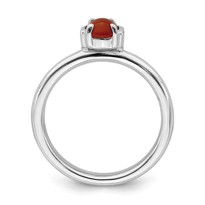 Stackable Expressions Rings Sterling Silver Stackable Expressions Polished Red Agate Ring QSK614 Stackable Expressions Rings Sterling Silver Stackable Expressions Polished Red Agate Ring QSK614
