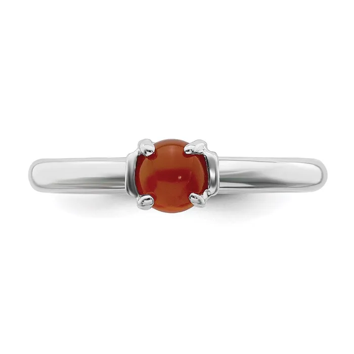 Stackable Expressions Rings Sterling Silver Stackable Expressions Polished Red Agate Ring QSK614 Stackable Expressions Rings Sterling Silver Stackable Expressions Polished Red Agate Ring QSK614