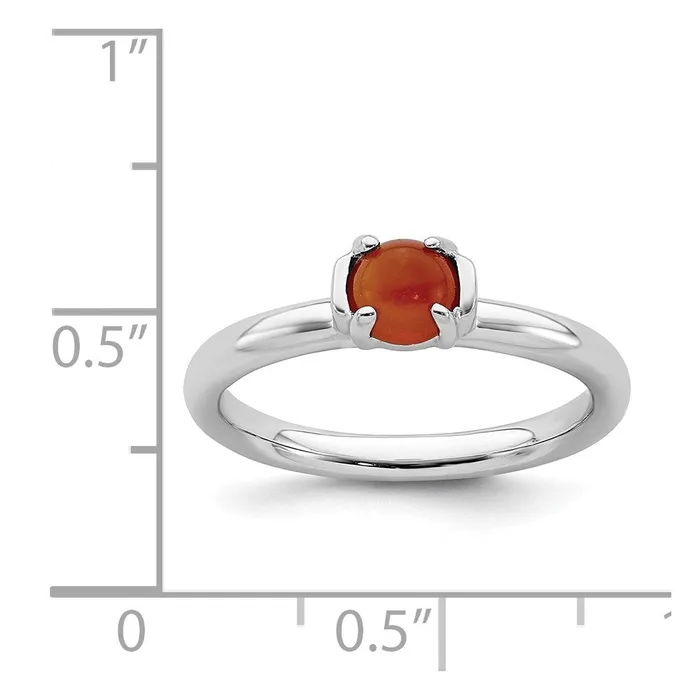 Stackable Expressions Rings Sterling Silver Stackable Expressions Polished Red Agate Ring QSK614 Stackable Expressions Rings Sterling Silver Stackable Expressions Polished Red Agate Ring QSK614