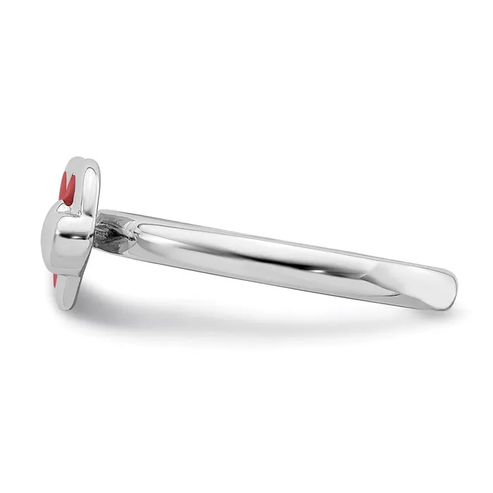 Stackable Expressions Rings Sterling Silver Stackable Expressions Polished Red Enameled Heart Ring QSK109 Stackable Expressions Rings Sterling Silver Stackable Expressions Polished Red Enameled Heart Ring QSK109