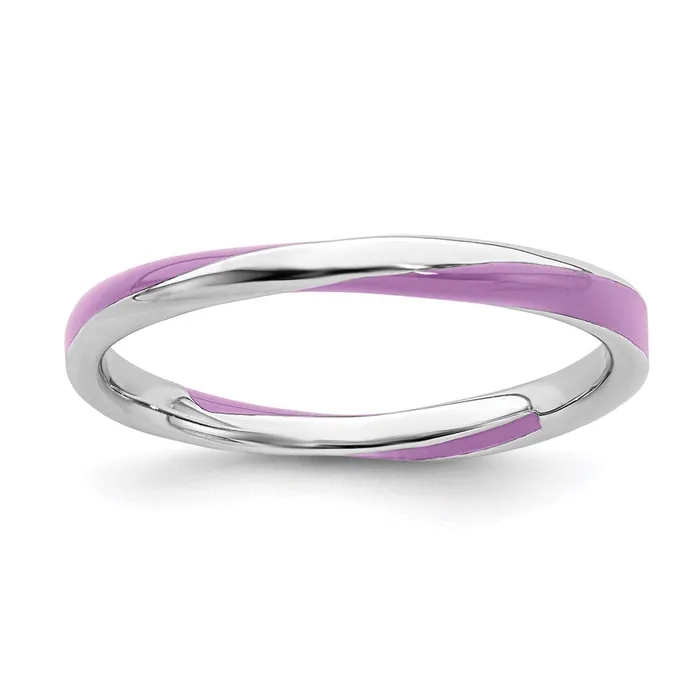 Stackable Expressions Rings Sterling Silver Stackable Expressions Twisted Purple Enameled Ring QSK563 Stackable Expressions Rings Sterling Silver Stackable Expressions Twisted Purple Enameled Ring QSK563