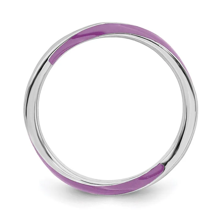 Stackable Expressions Rings Sterling Silver Stackable Expressions Twisted Purple Enameled Ring QSK563 Stackable Expressions Rings Sterling Silver Stackable Expressions Twisted Purple Enameled Ring QSK563