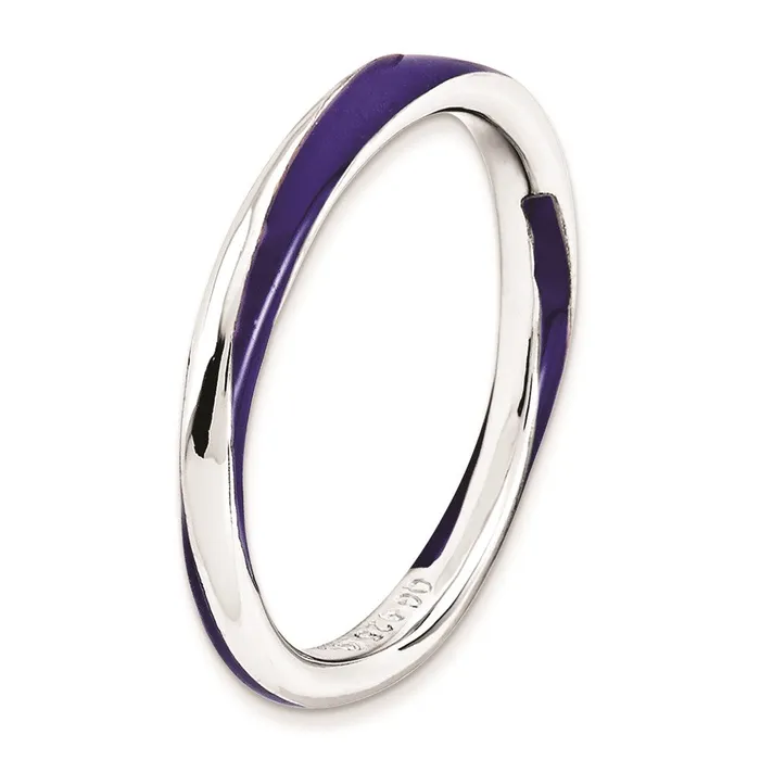 Stackable Expressions Rings Sterling Silver Stackable Expressions Twisted Purple Enameled Ring QSK563 Stackable Expressions Rings Sterling Silver Stackable Expressions Twisted Purple Enameled Ring QSK563