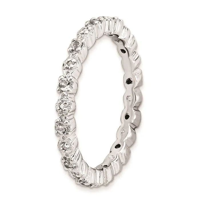 Stackable Expressions Rings Sterling Silver Stackable Expressions White Topaz Diamond Ring QSK535 Stackable Expressions Rings Sterling Silver Stackable Expressions White Topaz Diamond Ring QSK535
