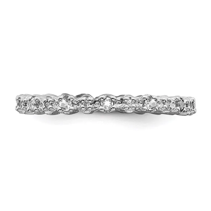 Stackable Expressions Rings Sterling Silver Stackable Expressions White Topaz Diamond Ring QSK535 Stackable Expressions Rings Sterling Silver Stackable Expressions White Topaz Diamond Ring QSK535