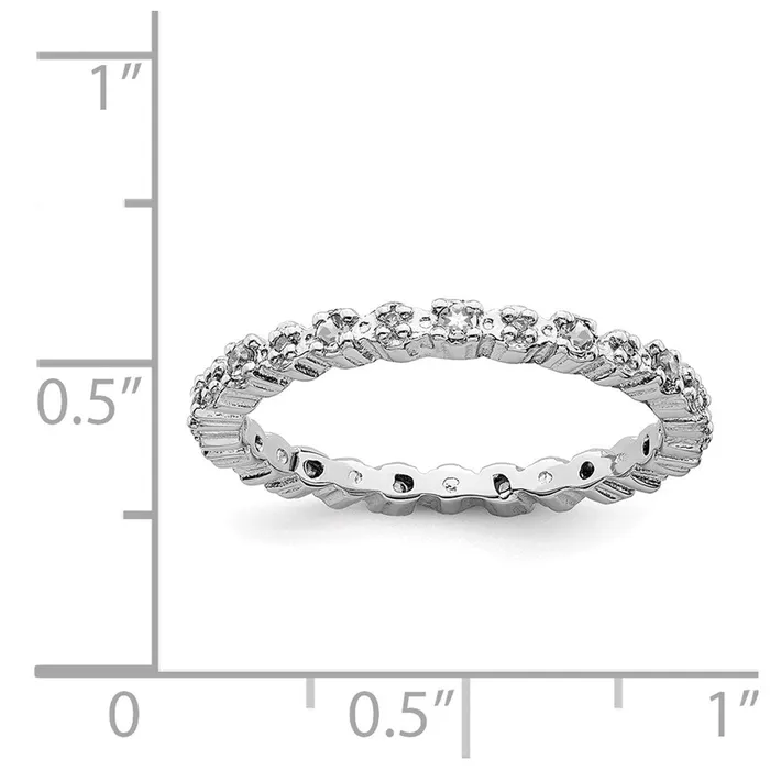 Stackable Expressions Rings Sterling Silver Stackable Expressions White Topaz Diamond Ring QSK535 Stackable Expressions Rings Sterling Silver Stackable Expressions White Topaz Diamond Ring QSK535