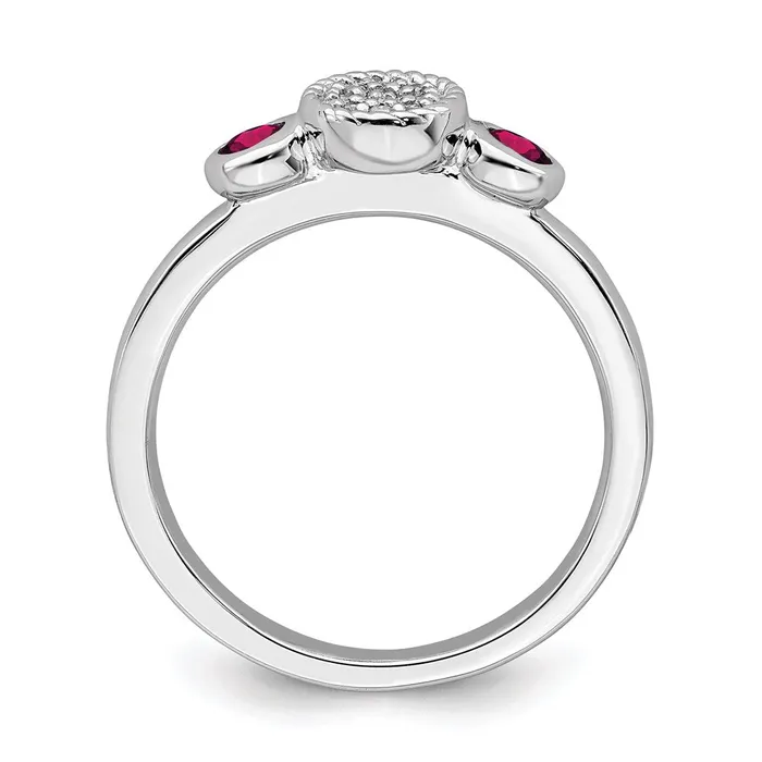 Stackable Expressions Sterling Silver Stackable Expressions Dbl Round Cr Ruby Dia Ring QSK526 Rings Stackable Expressions Sterling Silver Stackable Expressions Dbl Round Cr Ruby Dia Ring QSK526 Rings