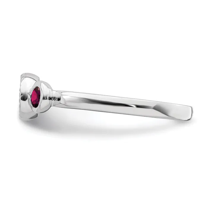 Stackable Expressions Sterling Silver Stackable Expressions Dbl Round Cr Ruby Dia Ring QSK526 Rings Stackable Expressions Sterling Silver Stackable Expressions Dbl Round Cr Ruby Dia Ring QSK526 Rings