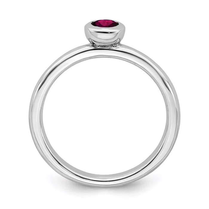 Stackable Expressions Sterling Silver Stackable Expressions Low 4mm Round Cr Ruby Ring QSK502 Rings Stackable Expressions Sterling Silver Stackable Expressions Low 4mm Round Cr Ruby Ring QSK502 Rings