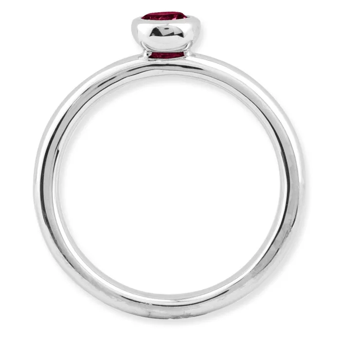 Stackable Expressions Sterling Silver Stackable Expressions Low 4mm Round Cr Ruby Ring QSK502 Rings Stackable Expressions Sterling Silver Stackable Expressions Low 4mm Round Cr Ruby Ring QSK502 Rings