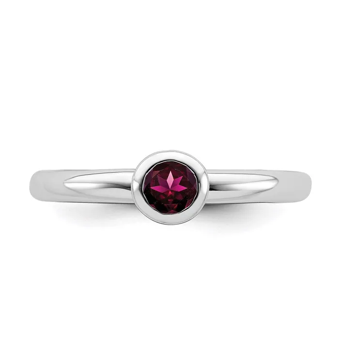 Stackable Expressions Sterling Silver Stackable Expressions Low 4mm Round Cr Ruby Ring QSK502 Rings Stackable Expressions Sterling Silver Stackable Expressions Low 4mm Round Cr Ruby Ring QSK502 Rings