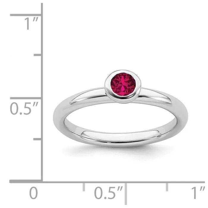 Stackable Expressions Sterling Silver Stackable Expressions Low 4mm Round Cr Ruby Ring QSK502 Rings Stackable Expressions Sterling Silver Stackable Expressions Low 4mm Round Cr Ruby Ring QSK502 Rings