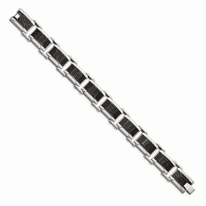 Stainless Steel Blackplated Textured 9in Bracelet Chisel Bracelets Stainless Steel Blackplated Textured 9in Bracelet Chisel Bracelets