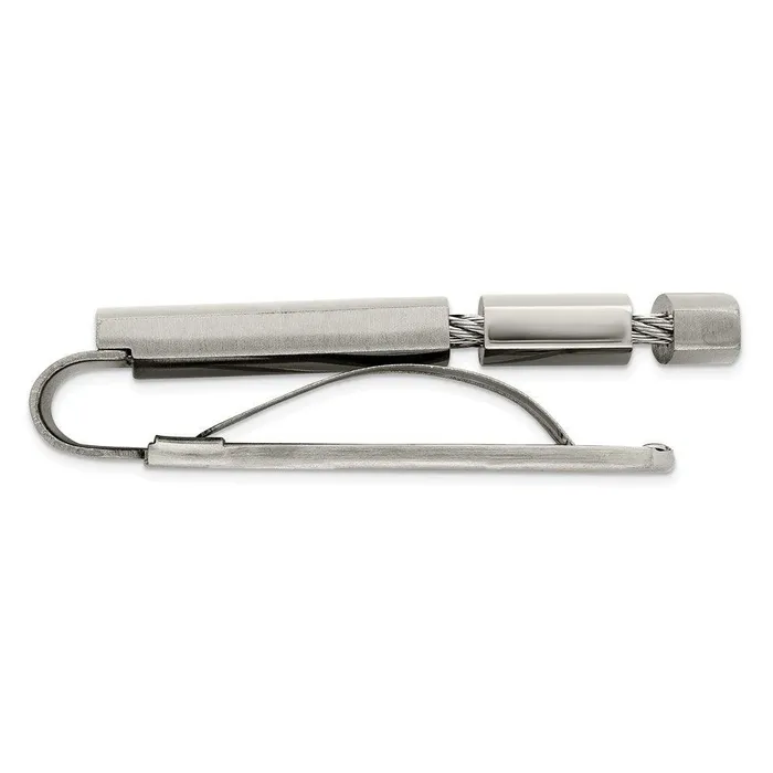 Stainless Steel Brushed and Polished Money Clip Chisel Bracelets Stainless Steel Brushed and Polished Money Clip Chisel Bracelets
