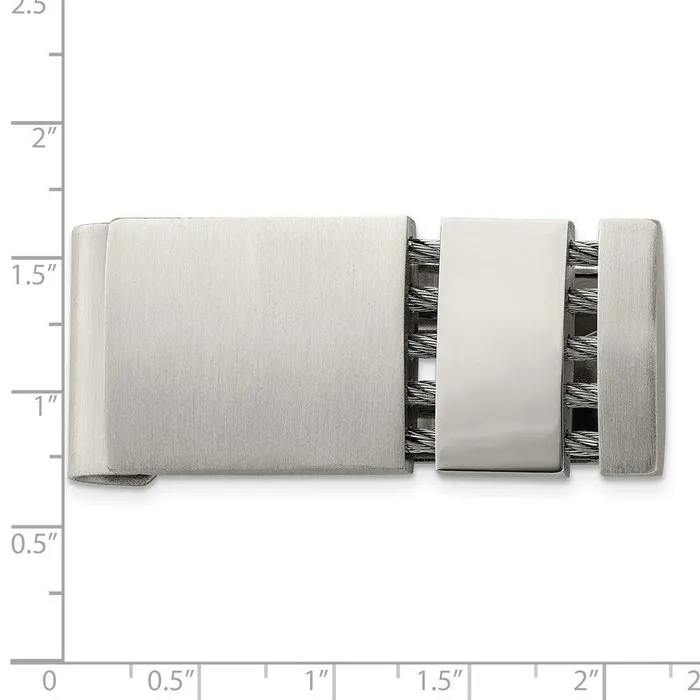 Stainless Steel Brushed and Polished Money Clip Chisel Bracelets Stainless Steel Brushed and Polished Money Clip Chisel Bracelets