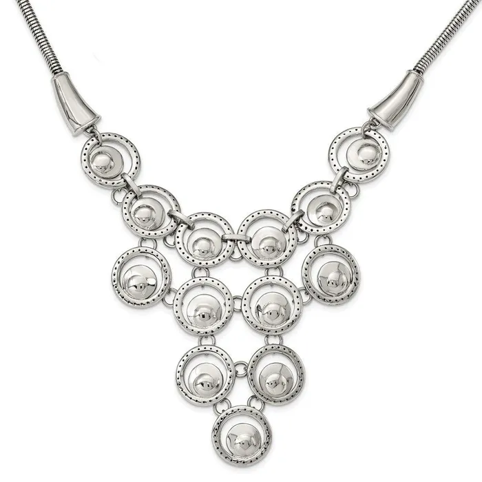 Stainless Steel Multicircle Polished with 2in ext Necklace Chisel Necklaces Stainless Steel Multicircle Polished with 2in ext Necklace Chisel Necklaces